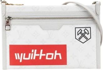 Louis Vuitton Pre-owned Cross Body Bags, female, Gray, Size: ONE SIZE Pre-owned Canvas Crossbody Bag
