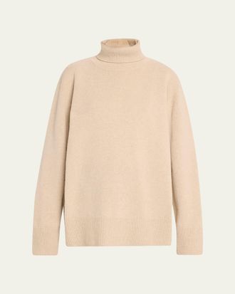 The Row Stepny Wool-Cashmere Turtleneck Top