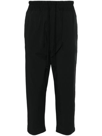 Thom Krom elasticated-waist cropped trousers - Black