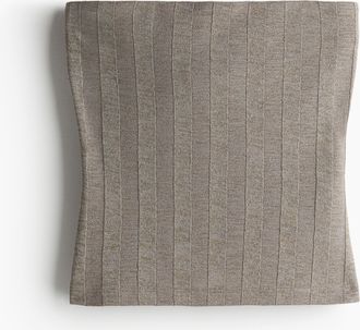 H&M Tubetop in Rippstrick - Dunkelbeigemeliert