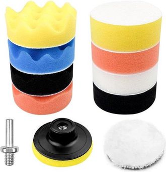 OEM Esponja De Pulir (11 Piezas), Almohadilla De Pulir De Lana (7,6 Cm), Adaptador De Disco De Pulir Para Pulir Y Encerar Autom&oacute;viles