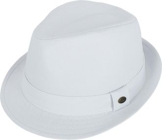 Epoch Hats Company Mens Cotton Denim Fedora Hat, Small/Medium, White