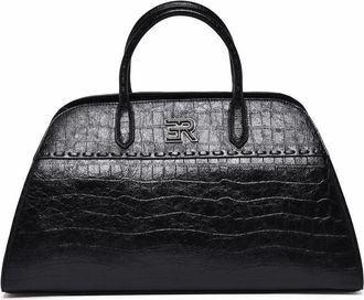 Ermanno Scervino Black Polyurethane Vienna Tote Bag