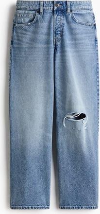 H&M Wide Regular Jeans in Light Denim Blue at Nordstrom, Size 16