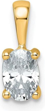 Diamond2Deal 14k Yellow Gold 1/2 Ct Oval Cut Lab Grown Diamond Pendant