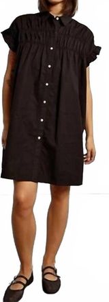 Lili Sidonio x Molly Bracken Corduroy Shirt Dress In Black