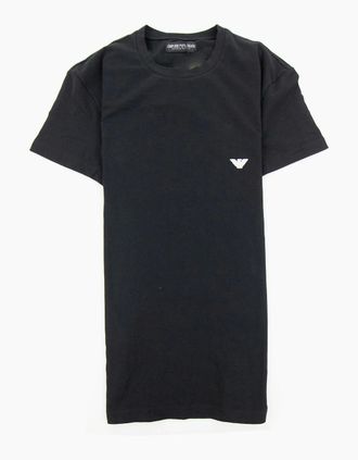 Emporio Armani Mens Emporio Armani Embroidered Logo S/s T Shirt Black - Size: 42