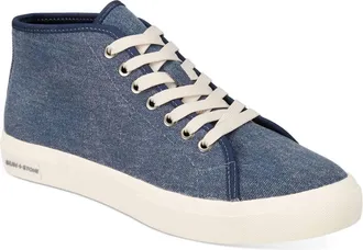 Sun + Stone Mens Mid-Top Lace-Up Sneakers In Chambray