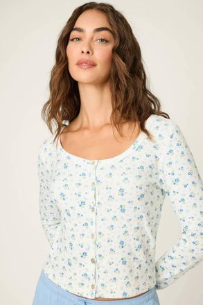 PJ Salvage More Amour Long Sleeve Top In Ivory