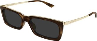 Saint Laurent Rechthoekige Zonnebril - unisex - Zonnebrillen - Geel - 57 MM - Nylon - Accessoires