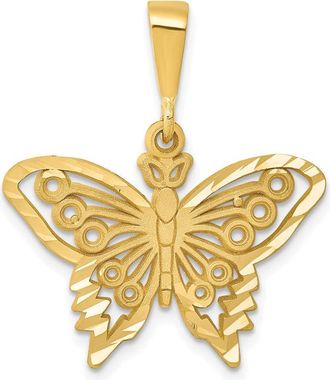 Diamond2Deal 14k Yellow Gold Butterfly Charm