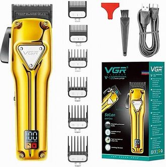 Trade Shop MaxTech - Tagliacapelli In Metallo Senza Fili Professionale Ricaricabile Usb Display V-136