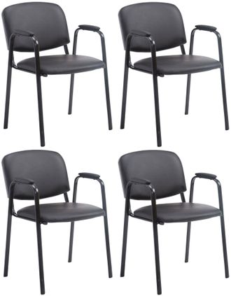 Clp Clp - Set De 4 Sillas Confidente Ken Pro En Polipiel Negro