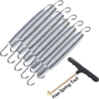 OEM Juego De 10 Resortes De Metal Galvanizado Resistentes A La Corrosi&oacute;n Y Duraderos Para Trampol&iacute;n + 1 Herramienta Para Resortes