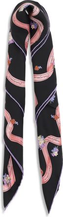 Dolce & Gabbana Womens Silk Scarf With Floral Print Fiorellini F.nero Scarfs