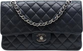 Chanel Pre-owned Classic Double Flap Shoulder Bag - Dames - Vintage Schoudertas - Zwart - ONE Size - Leer - Vintage