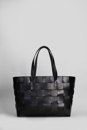 Dragon Diffusion Box Weave Basket Tote In Black Leather