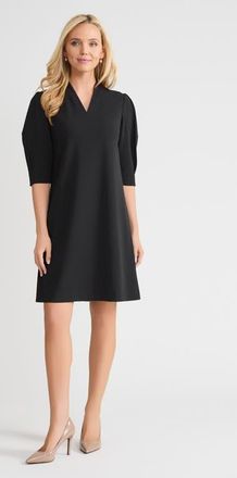 Ming Wang A-Line Stretch Deco Crepe Knee Length Dress in Black at Nordstrom, Size Xx-Small