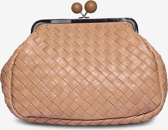 Max Mara Web-Schultertasche aus Leder Pancia Pasticcino