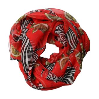 Dolce & Gabbana Zebra Print Silk Wrap Shawl Stole Scarf - female - Dolce & Gabbana - Silk Scarves - Red - ONE SIZE - Accessories