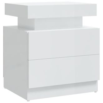 Berkfield Home Bedside Cabinet High Gloss White 45x35x52 cm Engineered Wood | Size: 45 x 35 x 52 cm