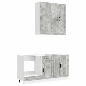 vidaXL Unidad De Cocina Porto 5 Uds. Gris Hormig&oacute;n Vidaxl