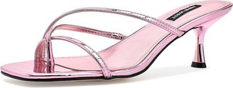 Nine West Anirey Womens Dress Sandals Light Pink Mirror Metallic : 8.5 M, Faux Leather
