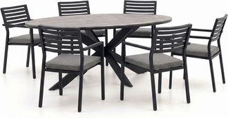 Bellagio la vita attrattiva Bellagio Rumo/Fidenza ovaal 220cm dining tuinset 7-delig stapelbaar
