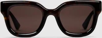 Gucci Round Frame Sunglasses, Brown