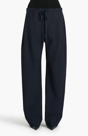 Khaite Rohen Tropical Virgin Wool Barrel Leg Drawstring Pants in Dark Navy at Nordstrom, Size X-Large