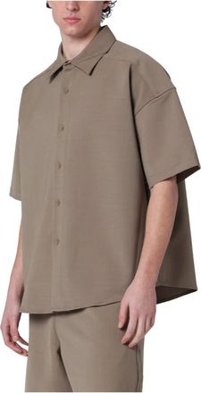 Entire studios Short Sleeve Shirt - Heren - Korte mouwen Overhemden - Bruin - L - Katoen - Overhemden