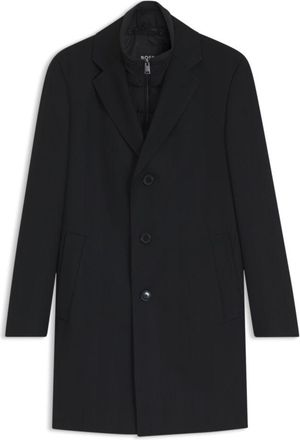 BOSS Slim-fit coat in a water-repellent wool blend