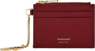 Ferragamo Stamped Signature Leather Card Holder