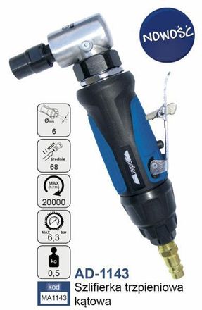 Adler Europe Amoladora Recta Neum&aacute;tica Angular, Herramienta Profesional Para Desbaste Y Pulido, Alta Velocidad, Dise&ntilde;o Ergon&oacute;mico Compacto, Resistencia Y Precisi&oacute;n