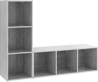 vidaXL Vidaxl - Muebles De Sal&oacute;n 2 Piezas Madera Ingenier&iacute;a Gris Hormig&oacute;n