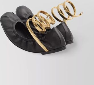 Rene Caovilla juniper 10 lambskin serpent detail ballerinas