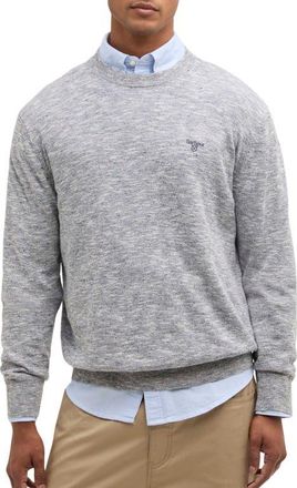 Barbour Flaxby Linen Blend Crewneck Sweater in Navy at Nordstrom, Size Xx-Large