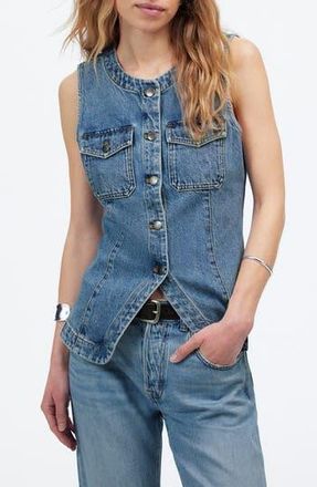 Madewell Denim High Crewneck Vest in Billings Wash at Nordstrom Rack, Size 8