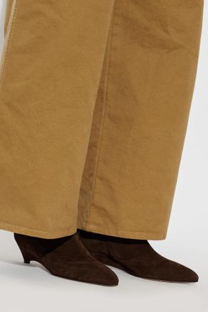 Jil Sander Suede Wedge Ankle Boots, Womens, Brown