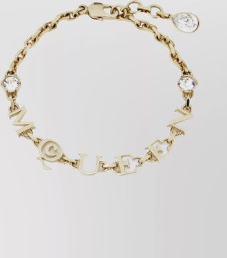 Alexander McQueen chain link bracelet crystal accents