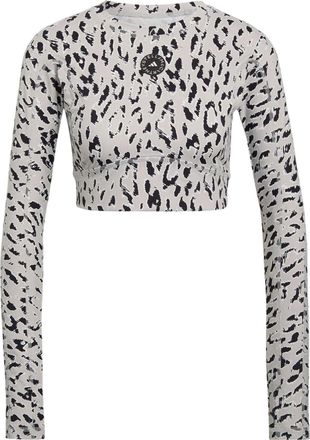 adidas (WMNS) adidas by Stella McCartney TrueStrength Long Sleeve Cropped Top Asia Sizing White Black HC6851
