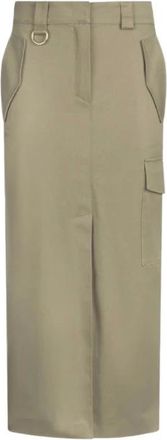 Liu Jo Rokken, Dames, Groen, XS, Katoen, Cargo Rok met Split Vooraan