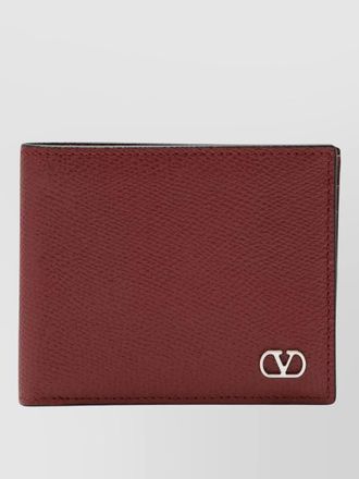 Valentino textured leather small folding card holder