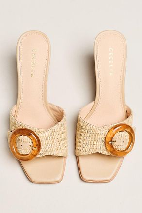 Cecelia New York Checker Raffia Heels