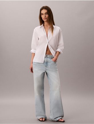 Calvin Klein Jeans Calvin Klein Womens Wide Leg Jeans - Blue - 24W x 31L