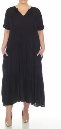 Boho Me Short Sleeve Maxi Dress in Black at Nordstrom Rack, Size 3X