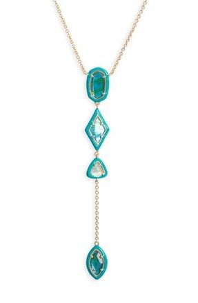 Kendra Scott Greta Y-Necklace in Gold Teal Mix at Nordstrom Rack