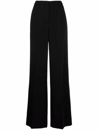 Alberta Ferretti high-waisted straight-leg trousers - women - Cupro/Viscose/Spandex/Elastane - 42 - Black