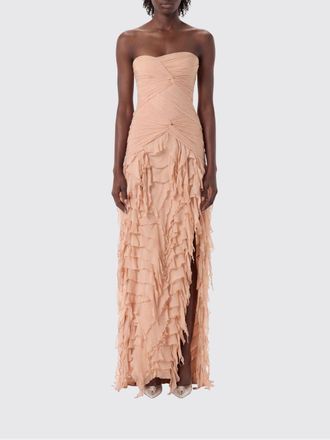 Blumarine Abito lungo in georgette con rouches