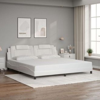 vidaXL Estructura De Cama Sin Colch&oacute;n Cuero Sint&eacute;tico Blanco 200x200cm Vidaxl